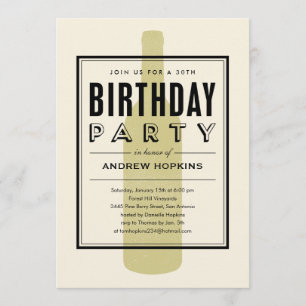 Invitaciones a cumpleaños de botellas de vino
