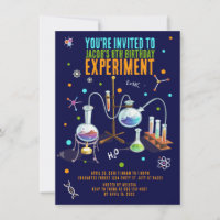 Invitaciones a cumpleaños de ciencia