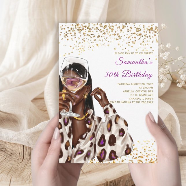 Invitaciones a cumpleaños de mujeres afroamericana (Subido por el creador)