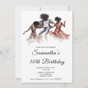 Invitaciones a cumpleaños de mujeres afroamericana