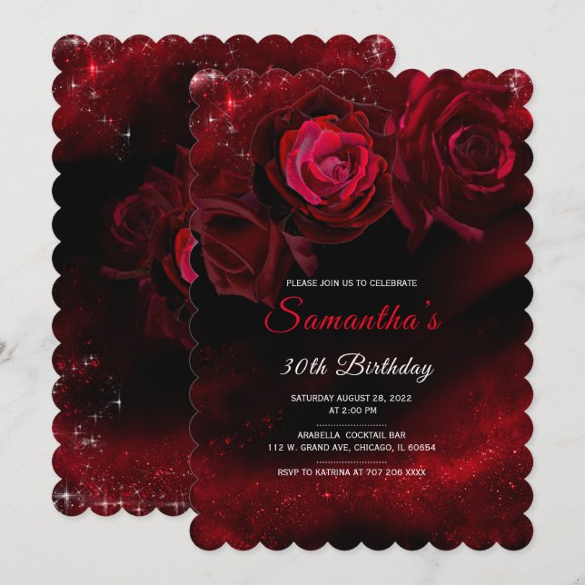 Invitaciones a cumpleaños de mujeres afroamericana (Anverso / Reverso)