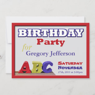 Invitaciones a cumpleaños de niño ABC