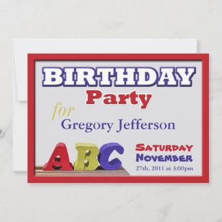 Invitaciones a cumpleaños de niño ABC
