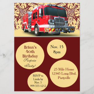 Invitaciones a cumpleaños de Personalizado bombero