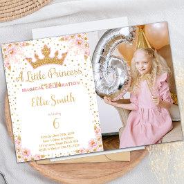 Invitaciones a cumpleaños de princesa corona con f