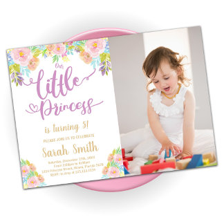 Invitaciones a cumpleaños de Princesa Morada con f