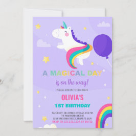 Invitaciones a cumpleaños de Unicornio a Globos Pú