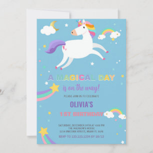 Invitaciones a cumpleaños de Unicornio por la mosc