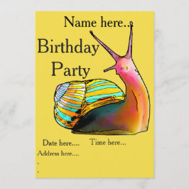 Invitaciones a cumpleaños del caracol arco iris