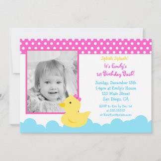 Invitaciones a cumpleaños del Duck de caucho
