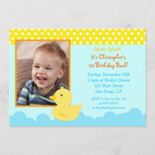 Invitaciones a cumpleaños del Duck de caucho