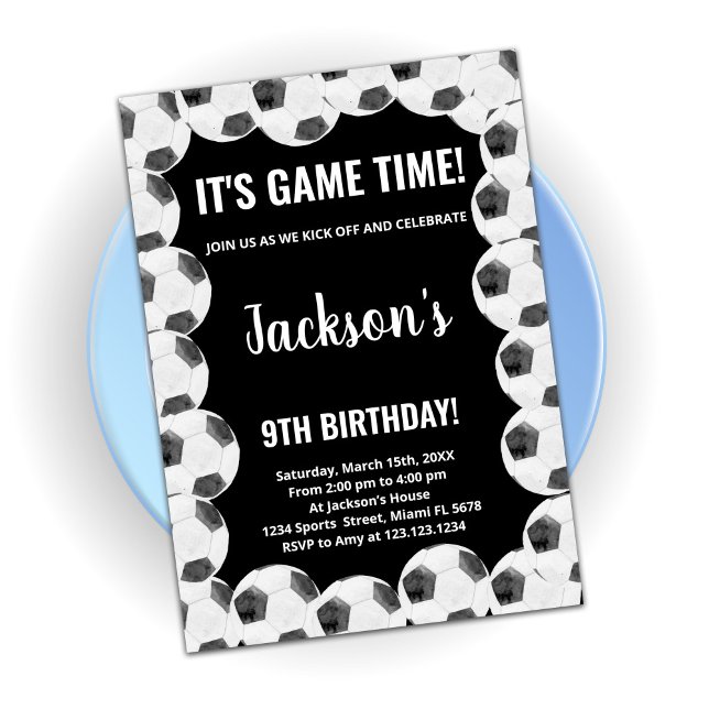 Invitaciones a cumpleaños del fútbol negro (Subido por el creador)