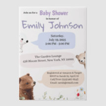Invitaciones a Cute Animals Baby Shower Vellum