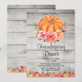 Invitaciones a dar Acción de Gracias a Rustic Wood