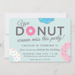 Invitaciones a Donut Party | Fiesta de cumpleaños