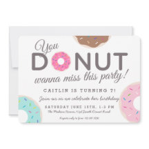 Invitaciones a Donut Party | Fiesta de cumpleaños