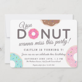 Invitaciones a Donut Party | Fiesta de cumpleaños