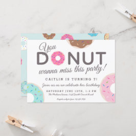 Invitaciones a Donut Party | Fiesta de cumpleaños
