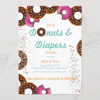 Invitaciones a donut y Diapers