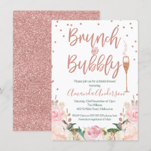 Invitaciones a ducha con buey de Rosa Gold Brunch 