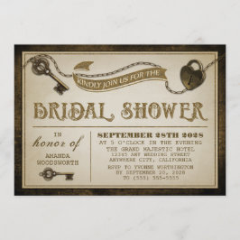 Invitaciones a ducha con llave de esqueleto de blo