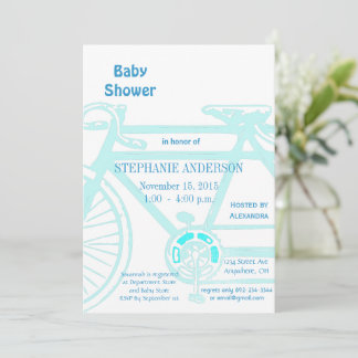 Invitaciones a ducha de bebé de bicis de época