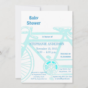Invitaciones a ducha de bebé de bicis de época
