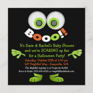 Invitaciones a ducha de bebé de monstruo lindo