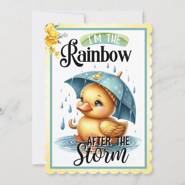 Invitaciones a ducha de bebé de pato de goma (Anverso)