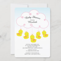 Invitaciones a ducha de bebé de pato de goma