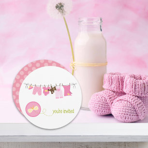 Invitaciones a ducha de bebé en línea de ropa {Ros