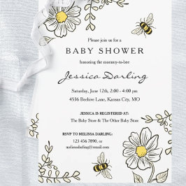 Invitaciones a ducha de bebé para ducha de abejas