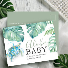 Invitaciones a ducha de bebé tropical Aloha Postca