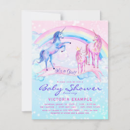 Invitaciones a ducha de bebé unicornio Pastel Unic