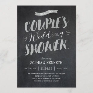 Invitaciones a ducha de boda de pareja acusada