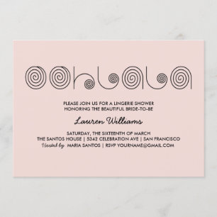 Invitaciones a ducha de lencería rosada Ooh La La