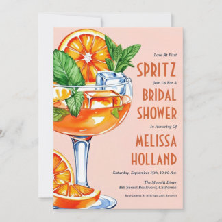 invitaciones a ducha de novia aperol spritz