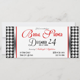 Invitaciones a ducha de novia con acento rojo Houn