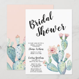 Invitaciones a ducha de novia de Cactus Succulent 