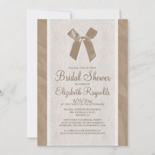 Invitaciones a ducha de novia de linea marrón vint