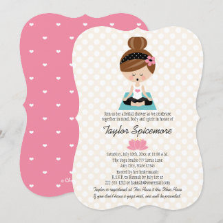 Invitaciones a ducha de novia de yoga Brunette