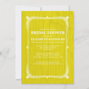 Invitaciones a ducha de novia en madera de grano a