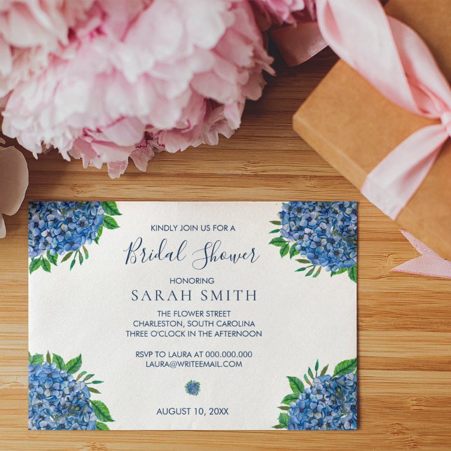 Invitaciones a ducha de novia Hydrangea con sobres (Subido por el creador)