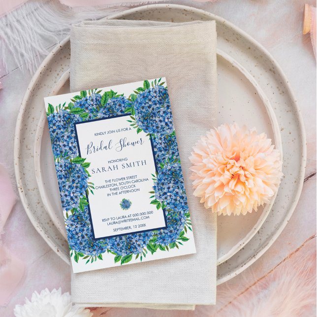 Invitaciones a ducha de novia Hydrangea con sobres (Subido por el creador)