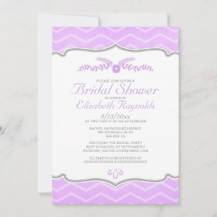 Invitaciones a ducha de novia Lavender Zigzag