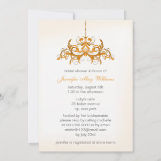 Invitaciones a ducha de novia naranja
