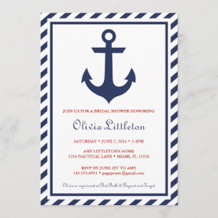 Invitaciones a ducha de novia náutica - Ancla de l