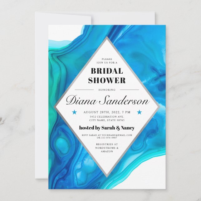 Invitaciones a ducha de novia por onda etérea (Anverso)