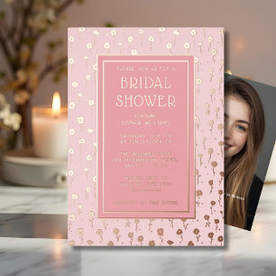 Invitaciones a ducha de novia Relieve metalizado r