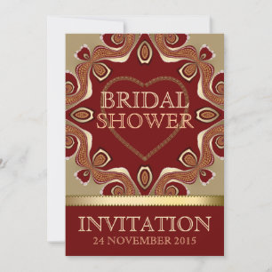 Invitaciones a ducha de novias bohemias de oro par